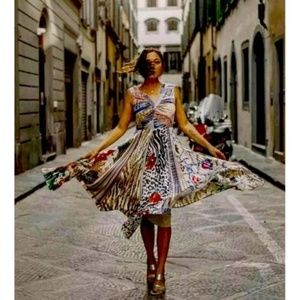 Geisha Designs 'Jacinta' Pleated Colorful Dress from Anthropologie (2/XS)